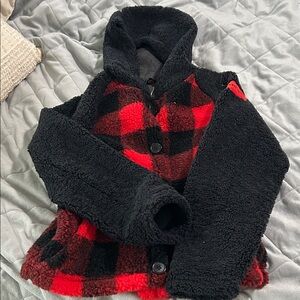 Obermeyer Kids Red and Black Plaid Jacket